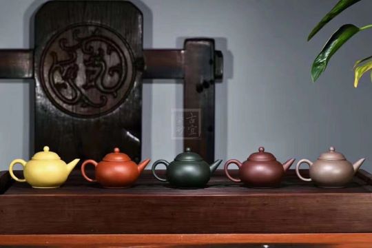 《五色土》綠泥，朱泥，紫泥，青灰泥，段泥純手工宜興紫砂壺茶具水平茶壺