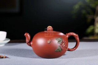 《添香》宜興名家楊軍保工藝美術師手工一粒珠紫砂壺茶壺大紅袍 《添香》宜興名家楊軍保工藝美術師手工一粒珠紫砂壺茶壺大紅袍